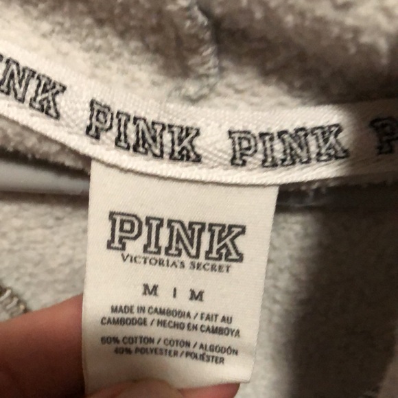 VS PINK grey Zip-up hoodie!🤍 - Picture 4 of 6